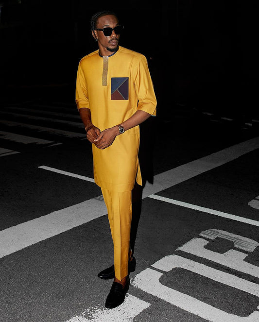 Yellow touch kaftan