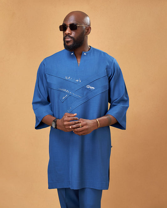 Blue col V kaftan