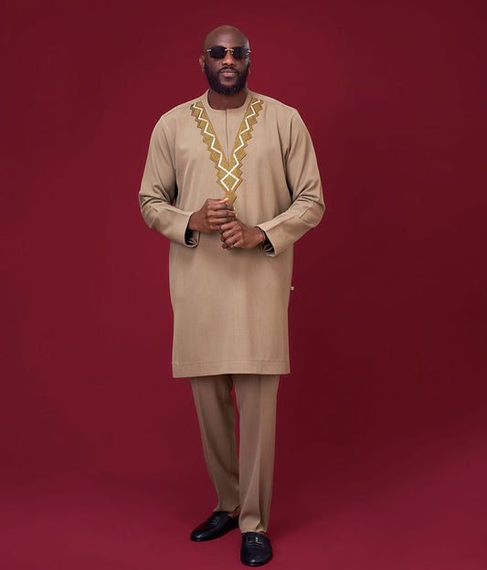 V brown kaftan